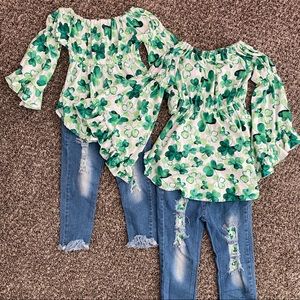 St. Patrick’s Day matching outfits size 3T and 5/6 sold together or separately